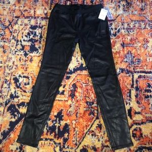 ABS Platinum black faux leather skinny pants sz 2